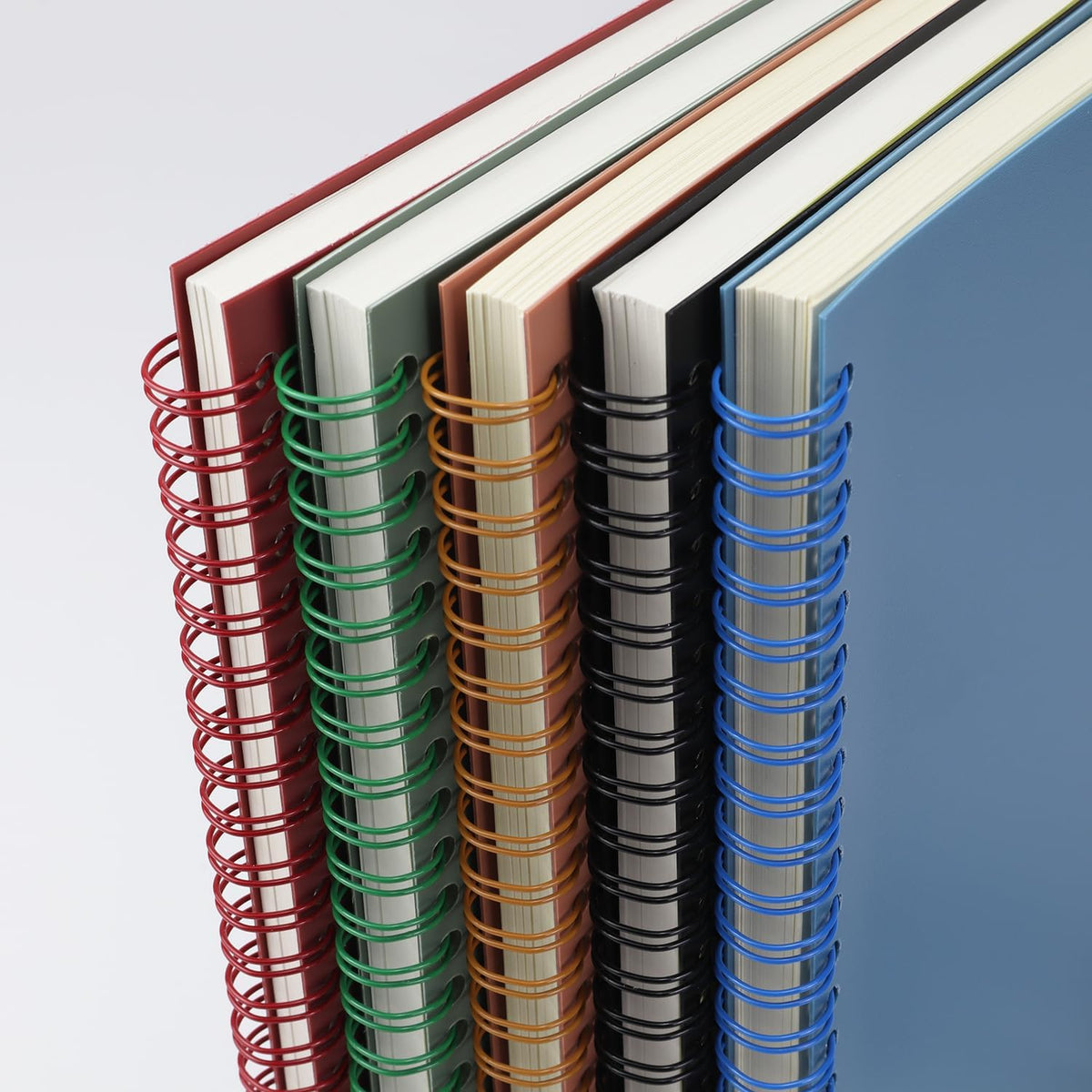 5 Pack Spiral Notebooks 8.3" x 5.7", 80 Sheets College Ruled Notebook with Plastic Waterproof Cover, A5 Lined Journal for Office, School,Home