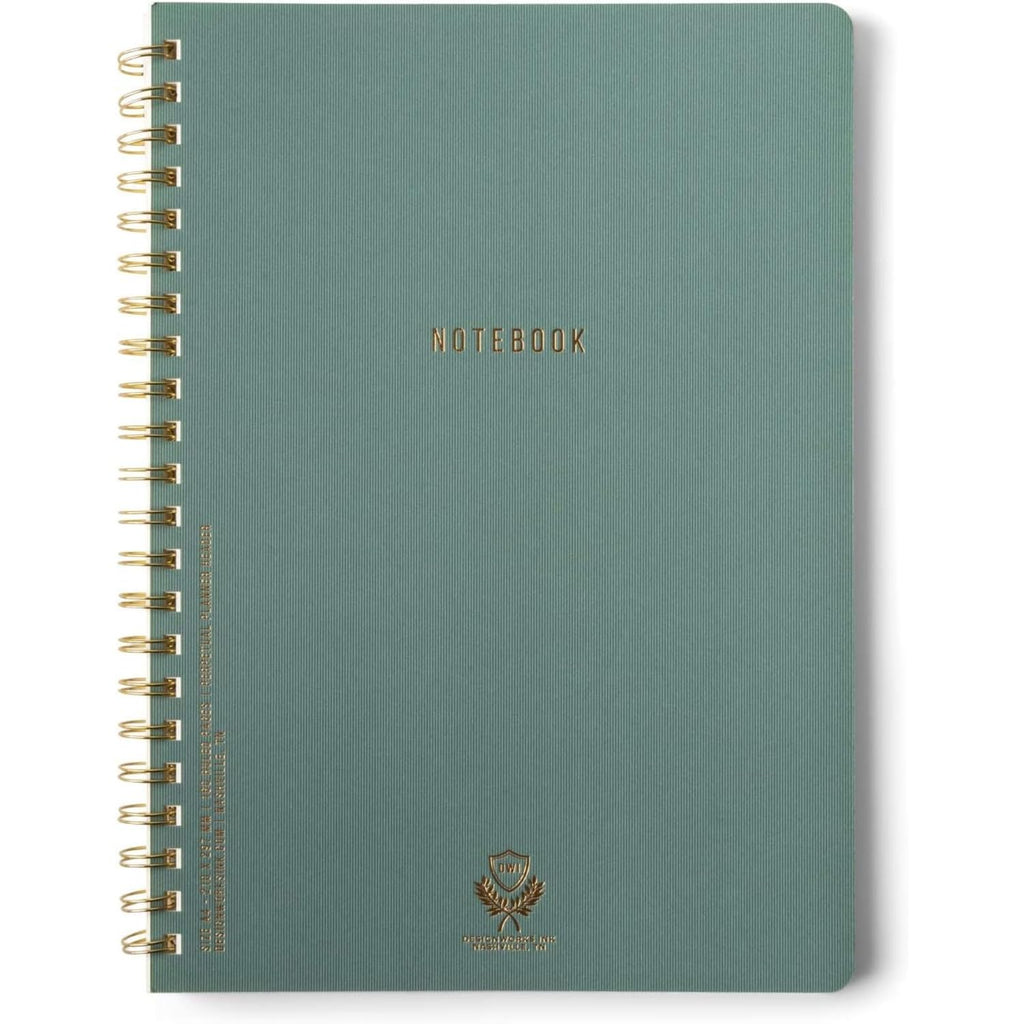 DesignWorks Ink Textured Spiral Notebook, Juniper Green, 8.25 x 11.625 in