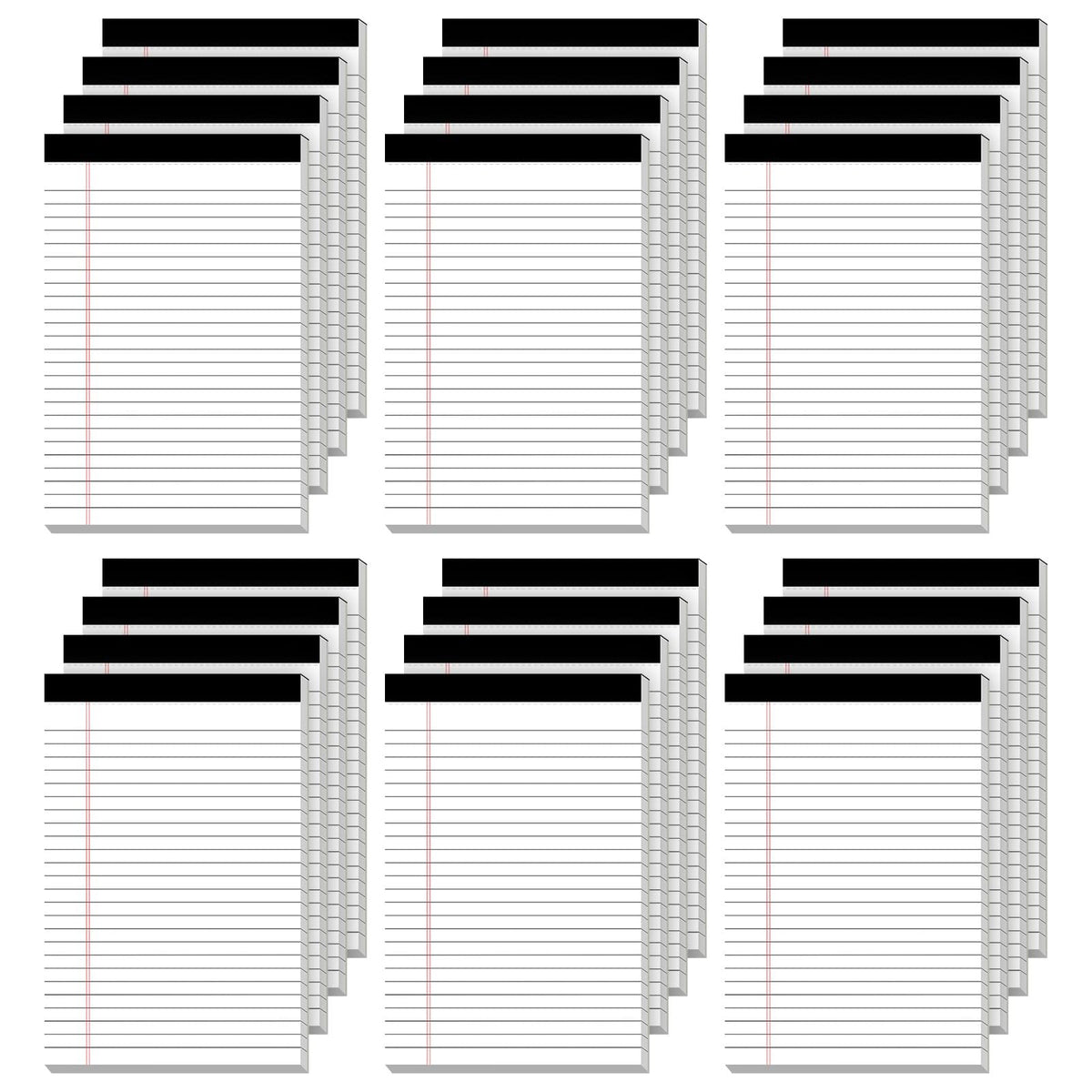 Nichela 5" x 8" Note Pads 48 Pack of Legal Pads 30 Sheets Notepad College Ruled Small Writing Pads Perforated Pages Paper Pads 80GSM Heavyweight Paper Note Pads for Home, Office, or School