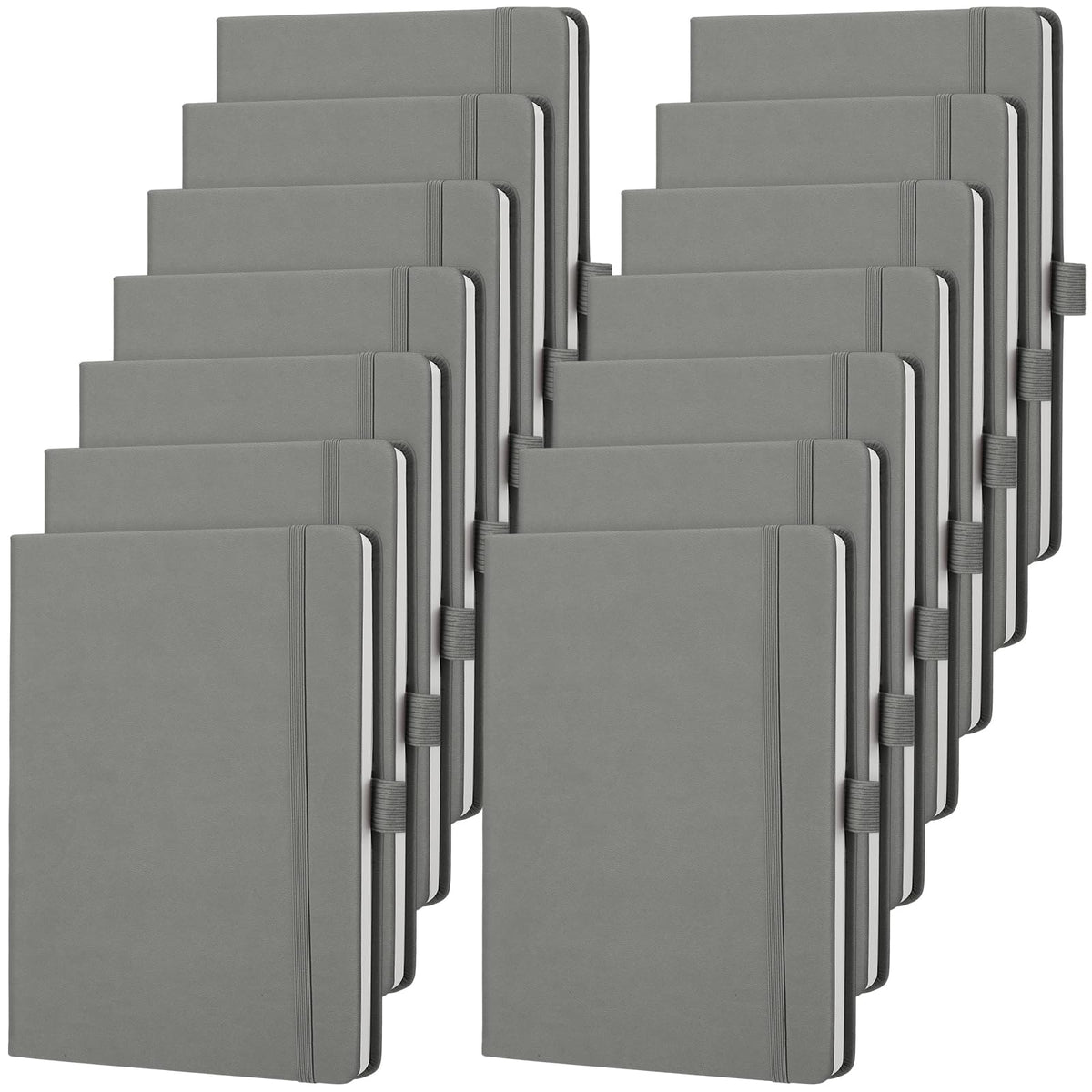 Laumoi 14 Pack Hardcover Lined Journal Notebooks Bulk,Brown,A5