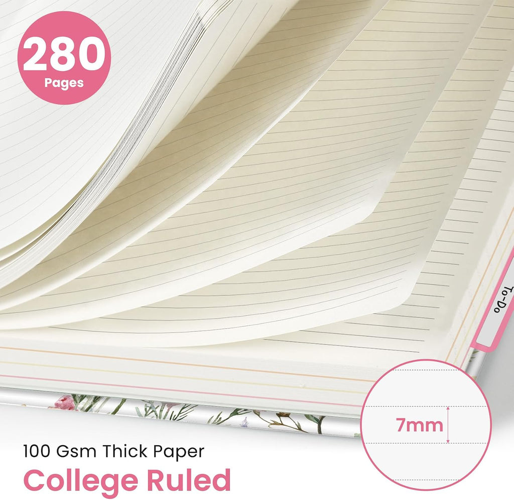 Taja Large Spiral Notebooks for Work 5 Subject with Removable Dividers