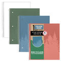 Five Star Spiral Notebook + Study App, 4 Pack, 1 Subject, Recycled College Ruled Paper, 8-1/2" x 11", 100 Sheets, Fights Ink Bleed, Includes 3 Colors + 1 Randomly Selected Color (820046-ECM24)