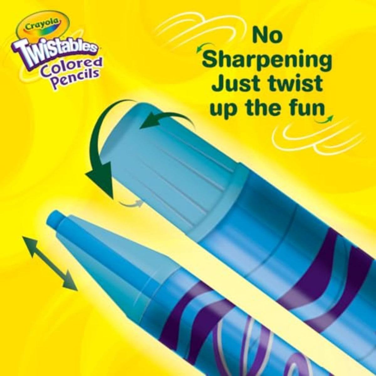 Crayola Twistables Colored Pencil Set (50ct), Cool Back to School Supplies for Kids, No Sharpen Colored Pencils for Girls & Boys, 4+ [Amazon Exclusive]