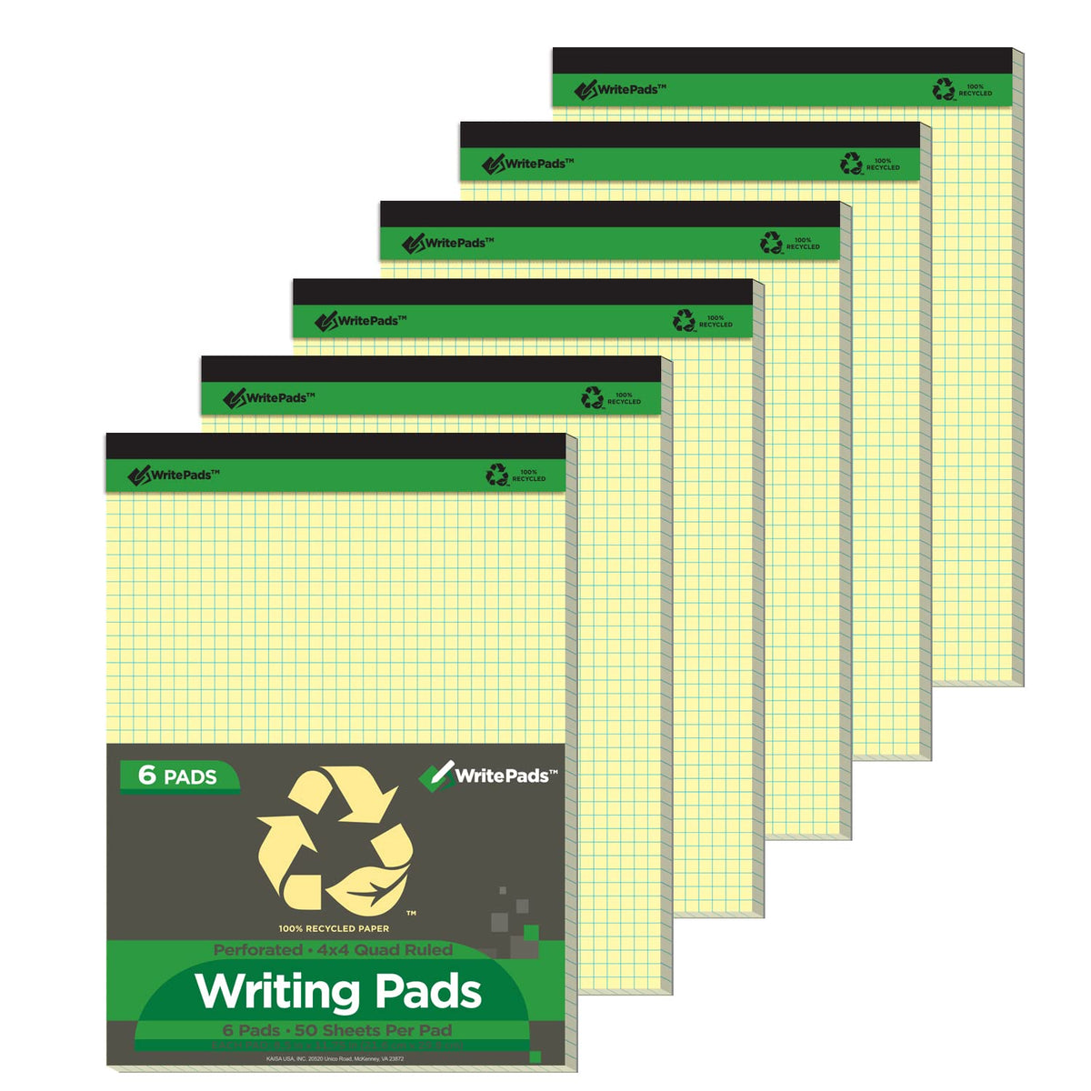 KAISA Legal Note pads 8.5 x 11，12pads 600 Sheets note pads office supplies Recycled Paper 8.5 x 11 Wide Ruled 50 sheets Premium Thick Paper Hard Back Notepads 8-1/2"x 11-3/4" Writing Tablet Canary For Office Supplies (Pack of 12)