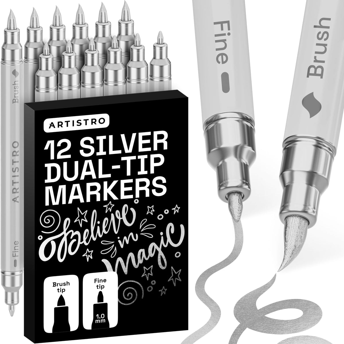 ARTISTRO 24 Skin Tones Dual-Tip Acrylic Paint Marker Pens for Drawing