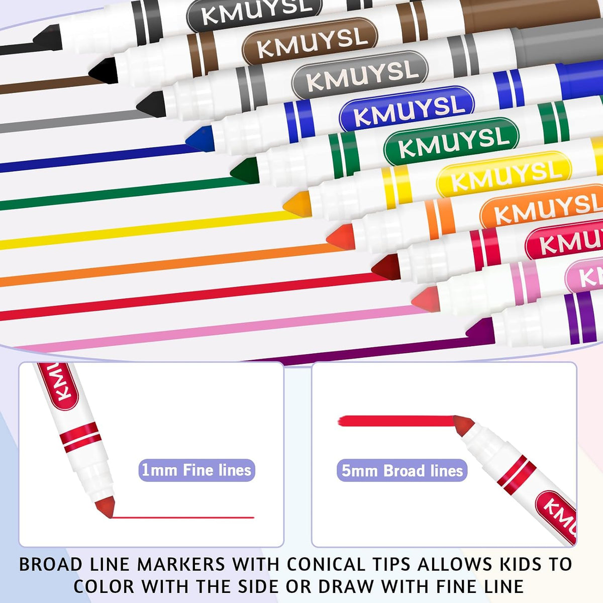 KMUYSL Washable Markers Bulk, 10 Assorted Colors, 200 Count