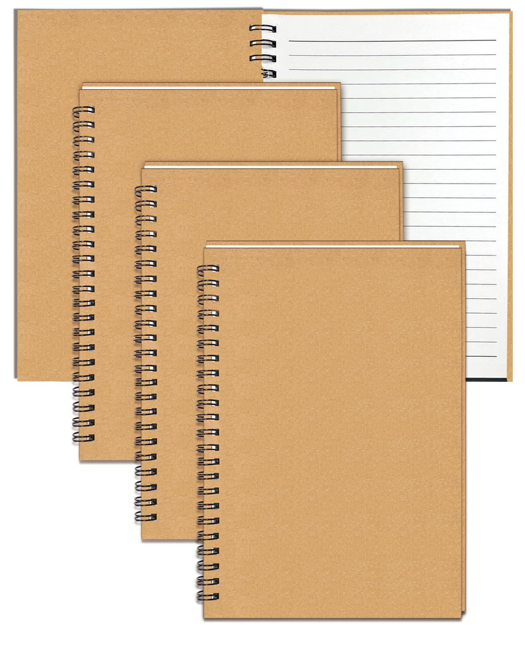 6Pack Spiral Notebook, 5.7x8.3” Small Notebooks for Work 120 Page Note Pads