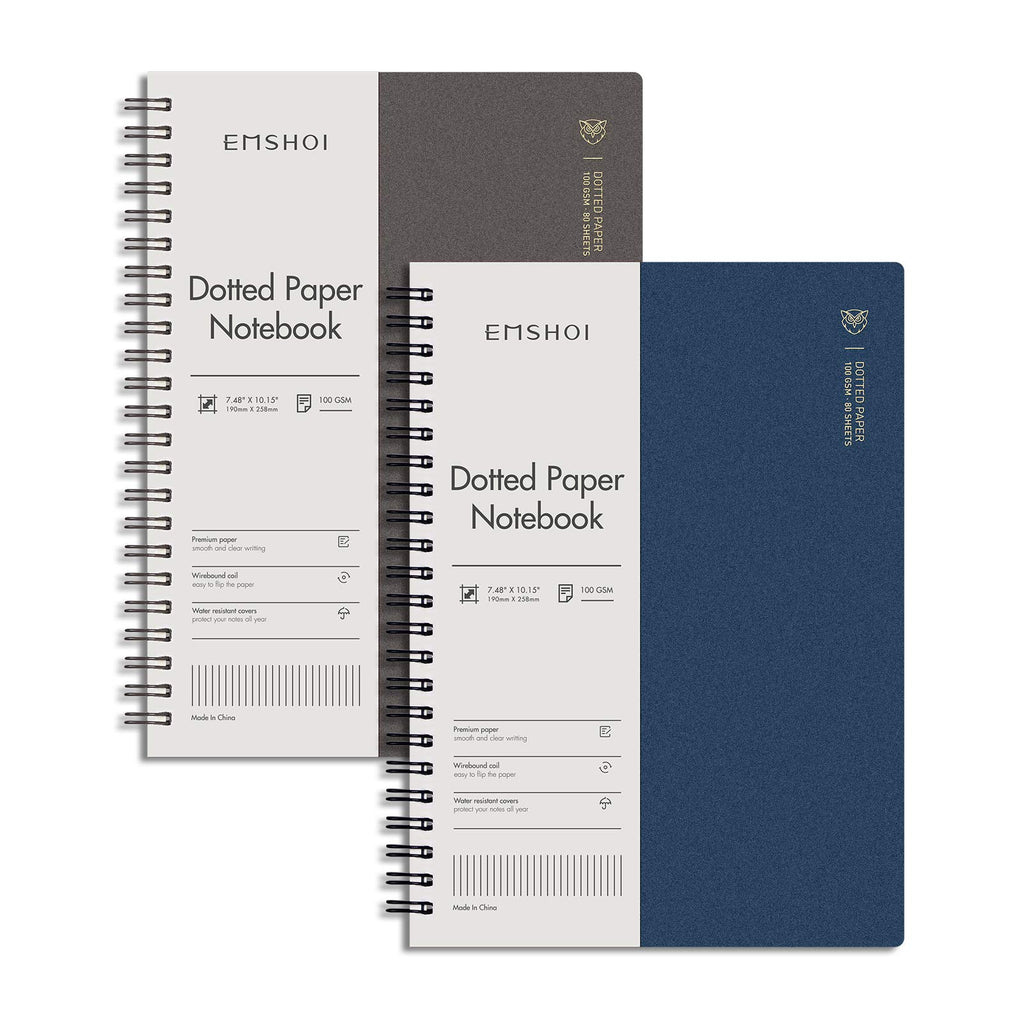 EMSHOI Lined Spiral Journal Notebook, 3 Pack, 480 Pages, B5 (7.4" x 10")
