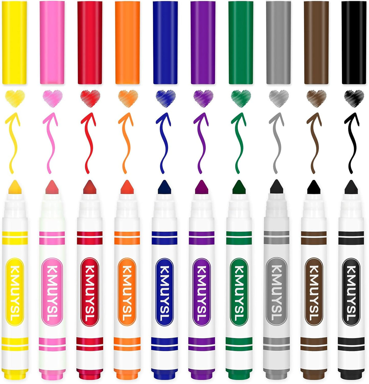KMUYSL Washable Markers Bulk, 10 Assorted Colors, 200 Count