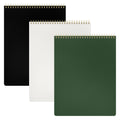 PAPERAGE Top Bound Spiral Notebook, 3 Pack, Lined Notepad, (Raspberry/Marigold/Mint), 70 Sheets (140 Pages) Per Notebook, Wide/Legal Ruled, 8.5 inches x 11 inches
