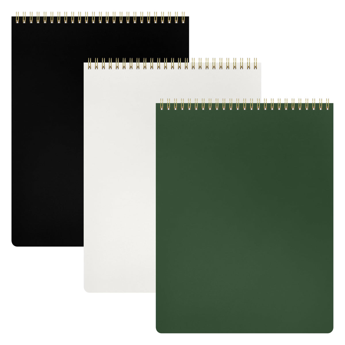 PAPERAGE Top Bound Spiral Notebook, 3 Pack, Lined Notepad, (Raspberry/Marigold/Mint), 70 Sheets (140 Pages) Per Notebook, Wide/Legal Ruled, 8.5 inches x 11 inches