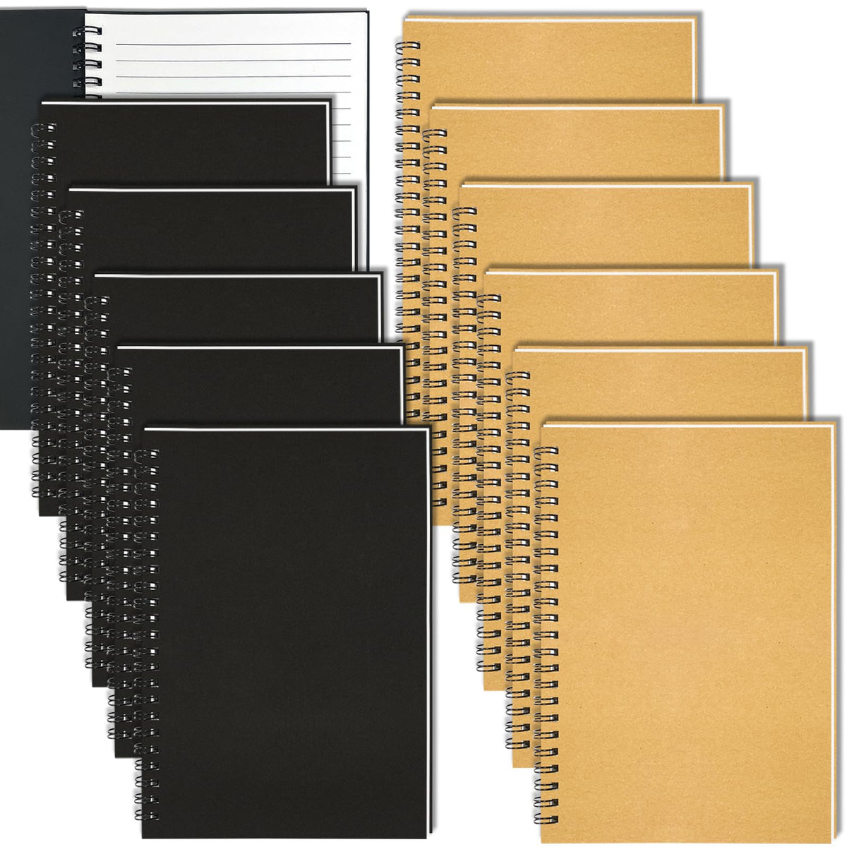 6Pack Spiral Notebook, 5.7x8.3” Small Notebooks for Work 120 Page Note Pads