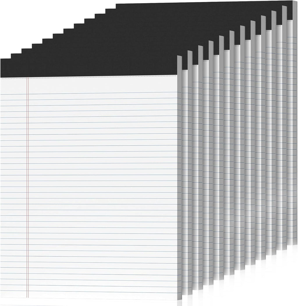12 Pack Legal Pads 8.5 x 11 College Ruled 600 Sheets Note Pads 8.5 x 11 Inch Notepads Perforated Writing Pads 8.5 x 11 Pads of Paper Lined White Paper, 50 Sheets per Notepad for Home, Office, School