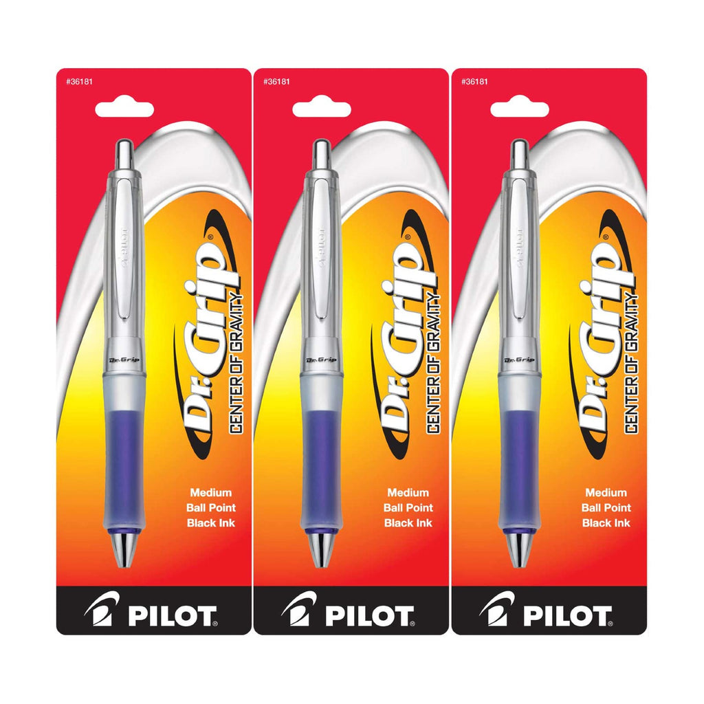PILOT Dr. Grip Center of Gravity, Black, Single Pen- Ideal for School