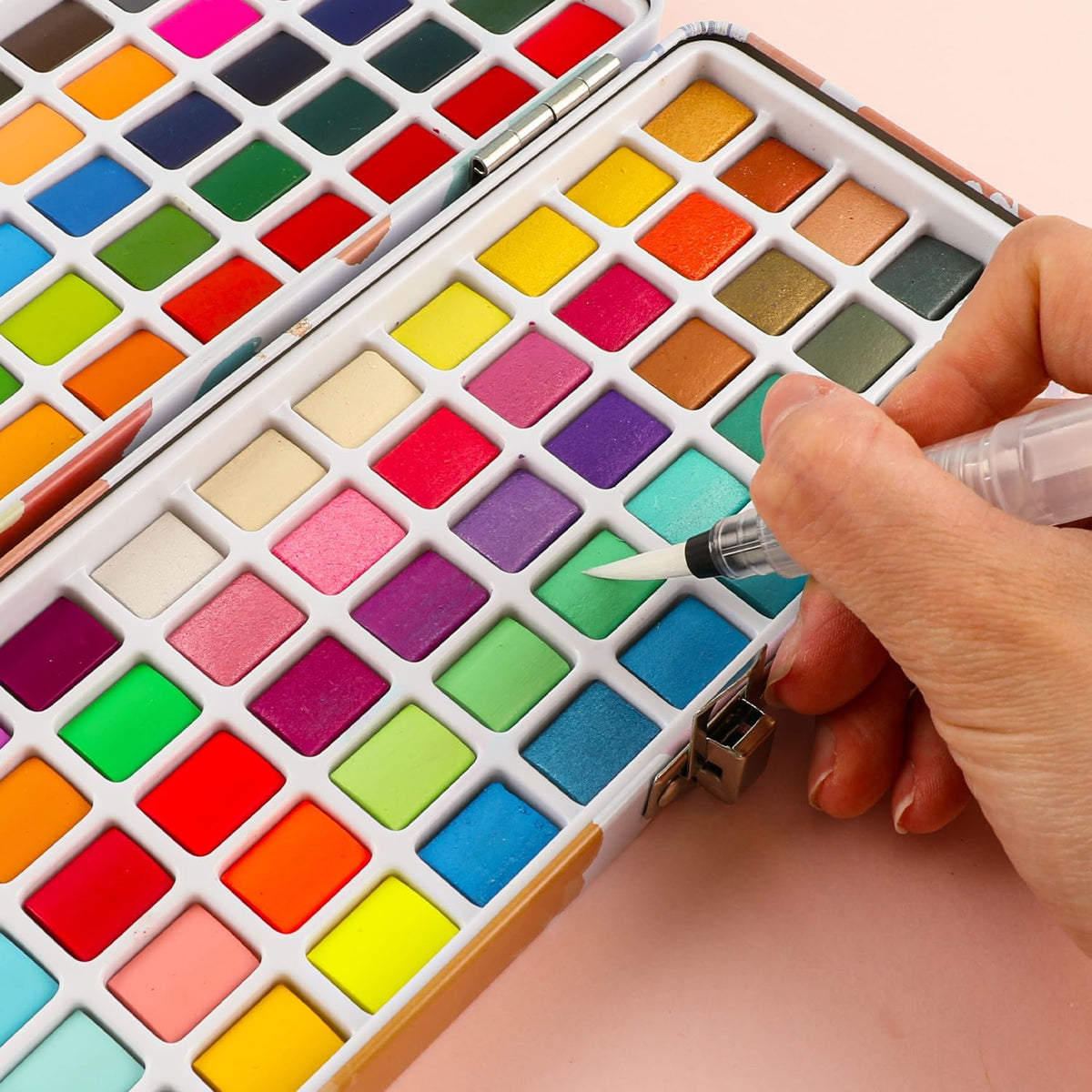 Grabie Watercolor Paint Set of 100 Color with Brush Pens