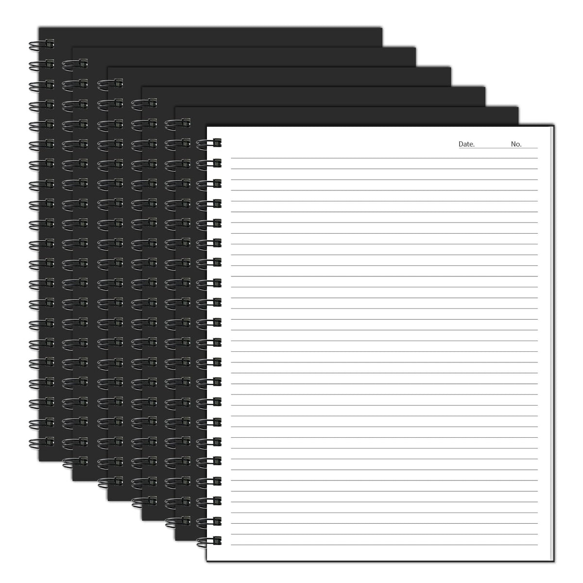 Lined Spiral Notebook 8.5"x11" Black Hardcover Journal 100GSM