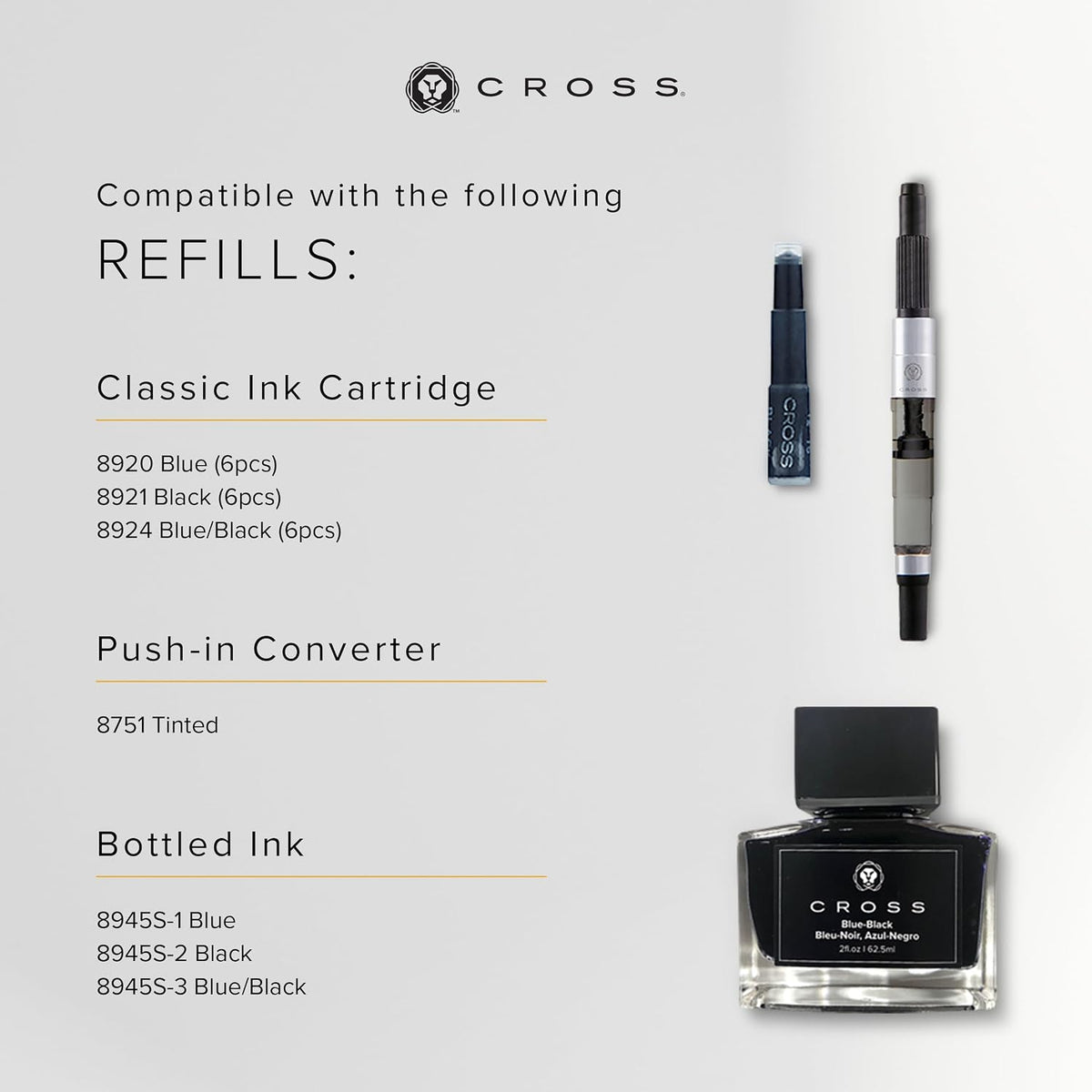 Cross Bailey Light Polished White Resin Fountain Pen, Fine Nib