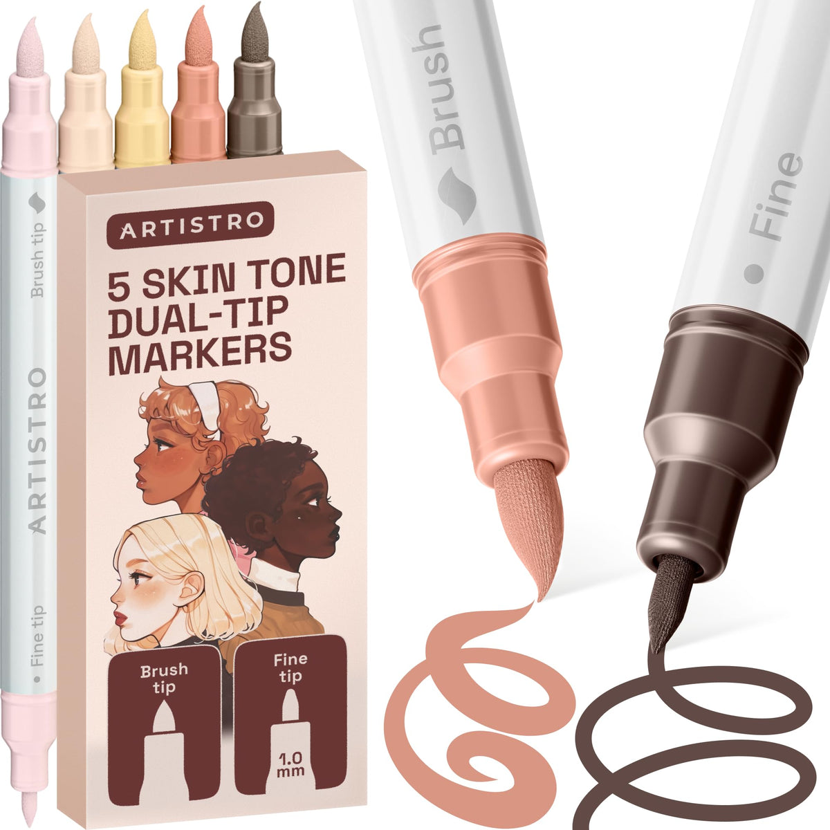 ARTISTRO 24 Metallic Dual-Tip Acrylic Paint Marker Pens for Drawing