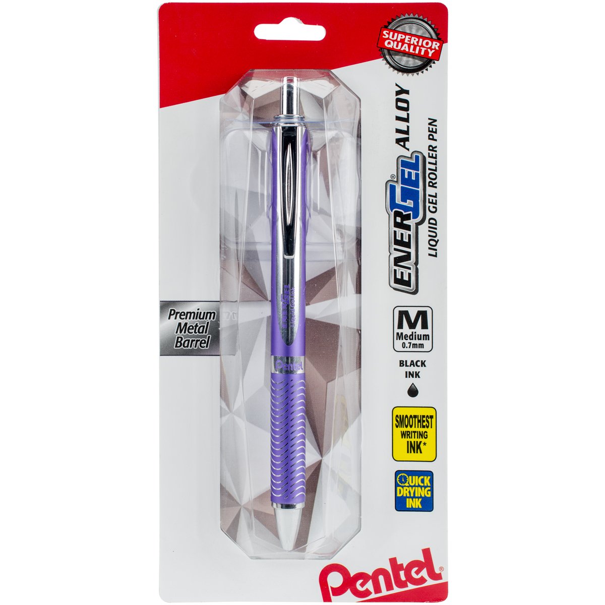 Pentel EnerGel Alloy RT Retractable Liquid Gel Pen, (0.7mm), Violet Barrel, Violet Ink, 1 Pack (BL407VBPV)