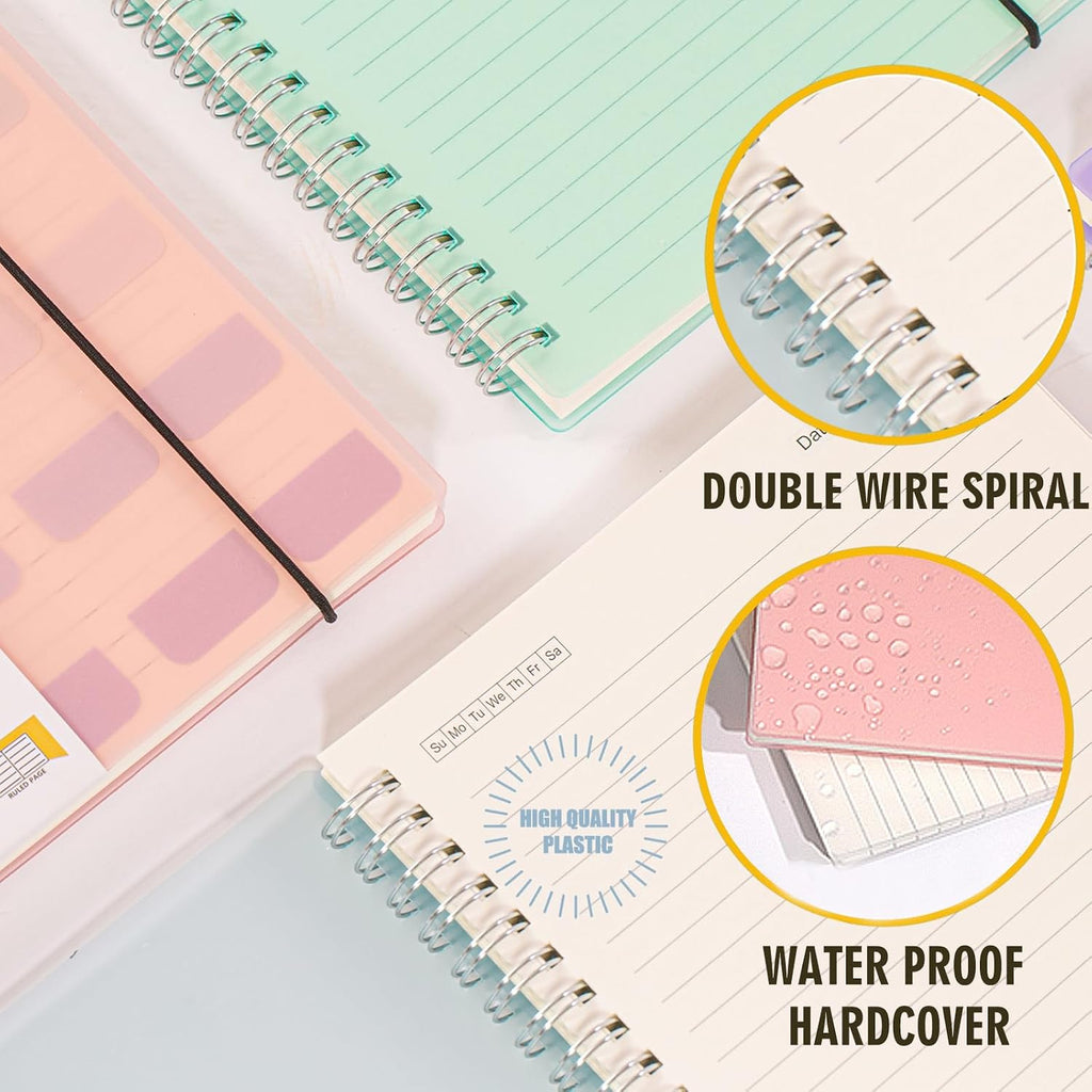 OWSC 4 Pack College Ruled Spiral Notebook, Notebooks for Work A5 Lined