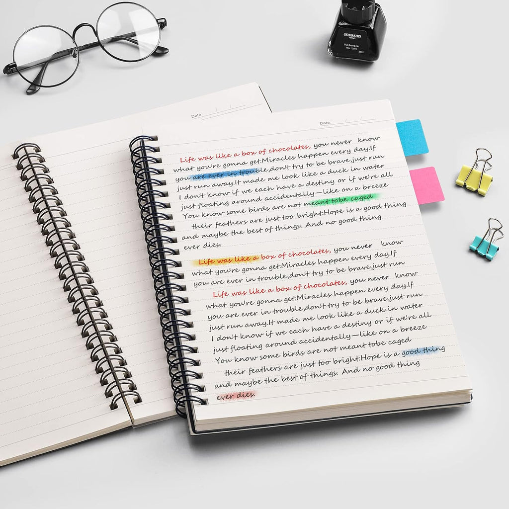EMSHOI Lined Spiral Journal Notebook, 3 Pack, 480 Pages, B5 (7.4" x 10")