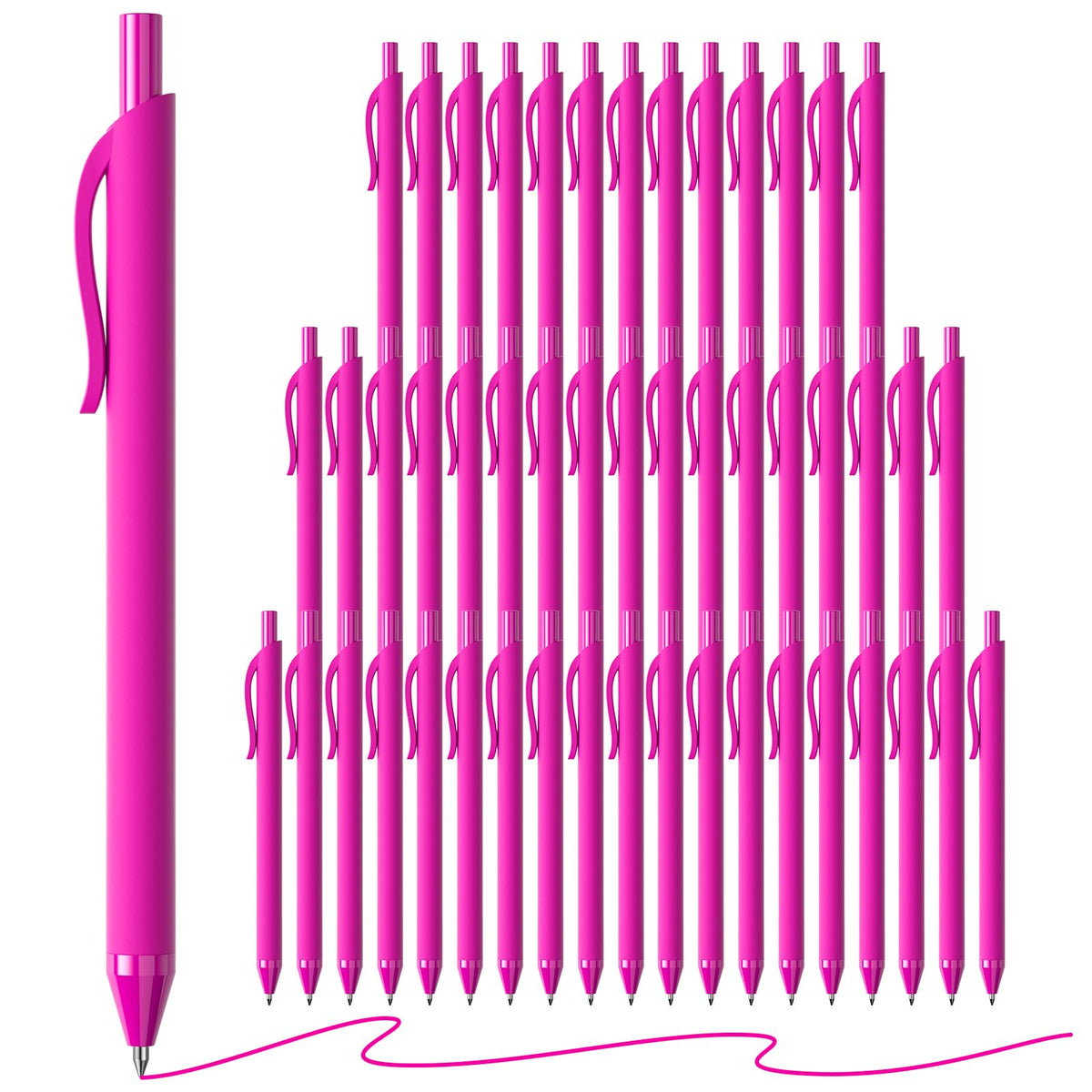 Black Pens Bulk 50 Pack 1.0mm Ballpoint Pen for Smooth Writing