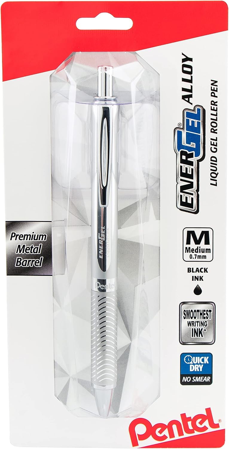 Pentel EnerGel Alloy RT Retractable Liquid Gel Pen, (0.7mm), Violet Barrel, Violet Ink, 1 Pack (BL407VBPV)