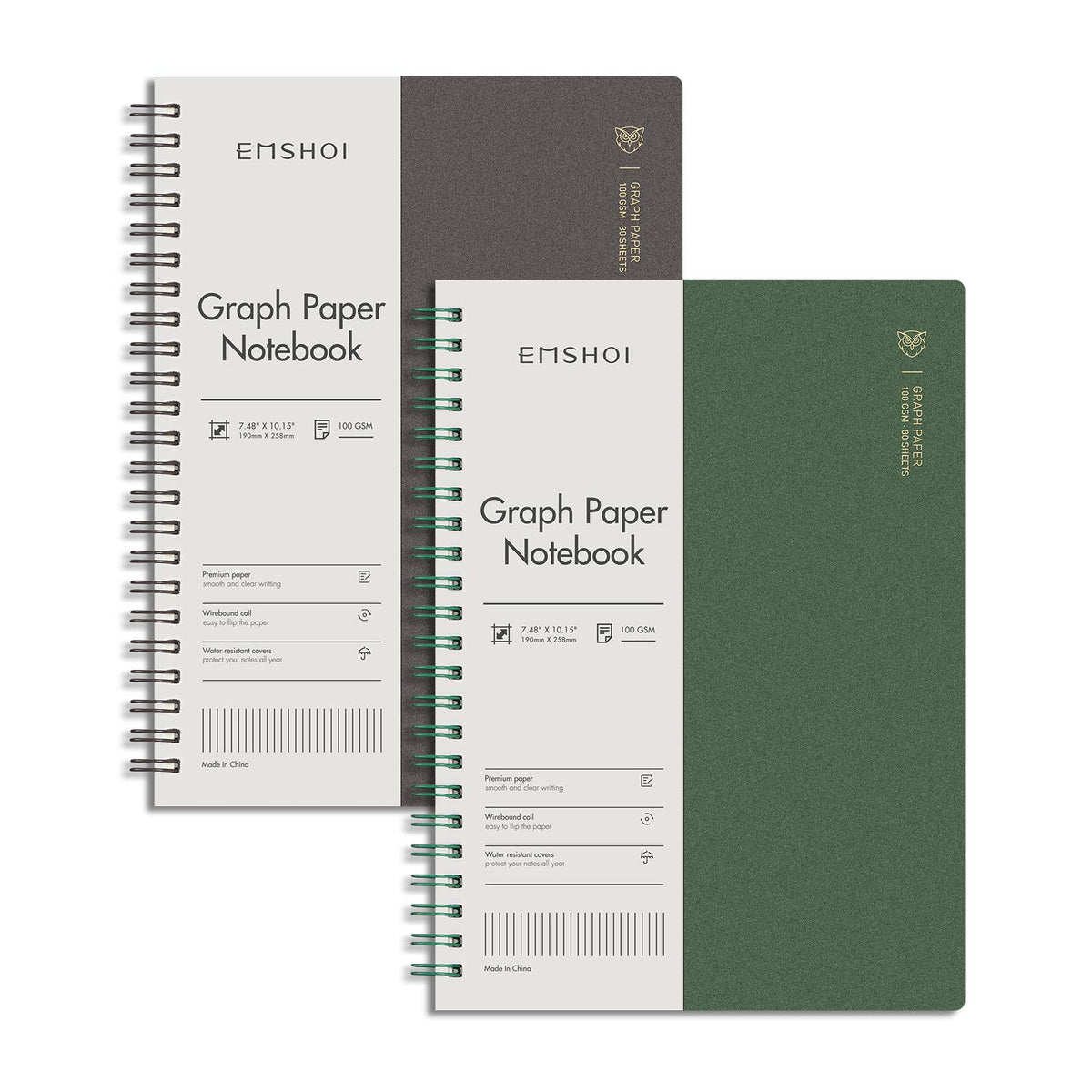 EMSHOI Lined Spiral Journal Notebook, 4 Pack, 640 Pages, A5 (5.7" x 8.2")