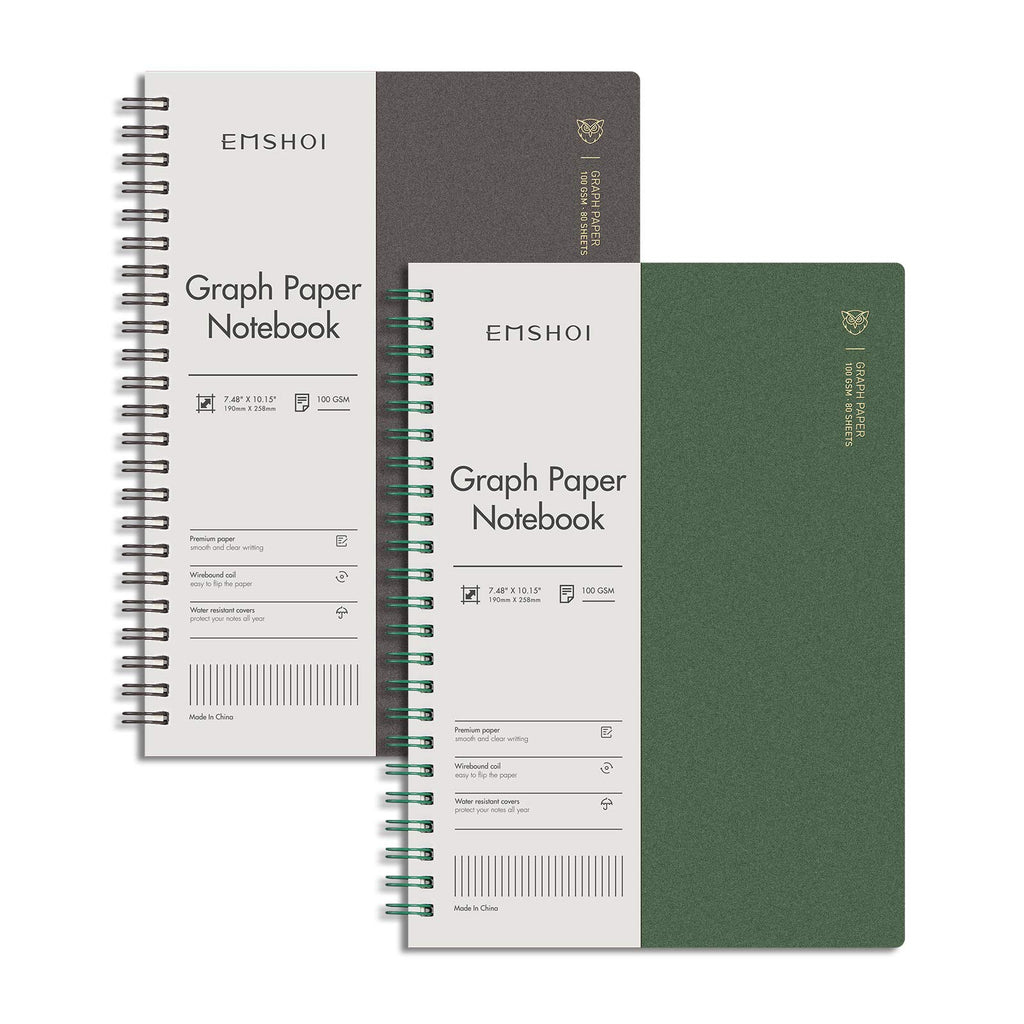 EMSHOI Lined Spiral Journal Notebook, 3 Pack, 480 Pages, B5 (7.4" x 10")