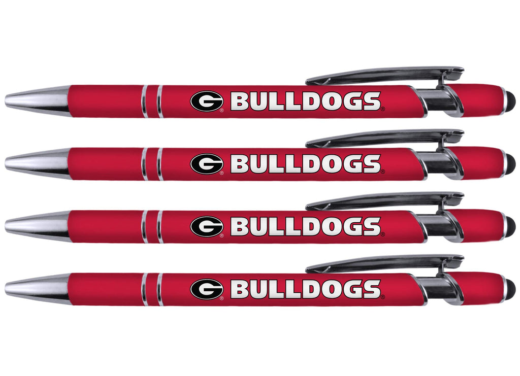 Greeting Pen Georgia Bulldogs Pen, Officially Licensed UGA Gift for Alumni, Students, Dads & Fans, University of Georgia Stocking Stuffer, Office Desk Accessory - Soft Touch Metal Pen 6-Pack 30504