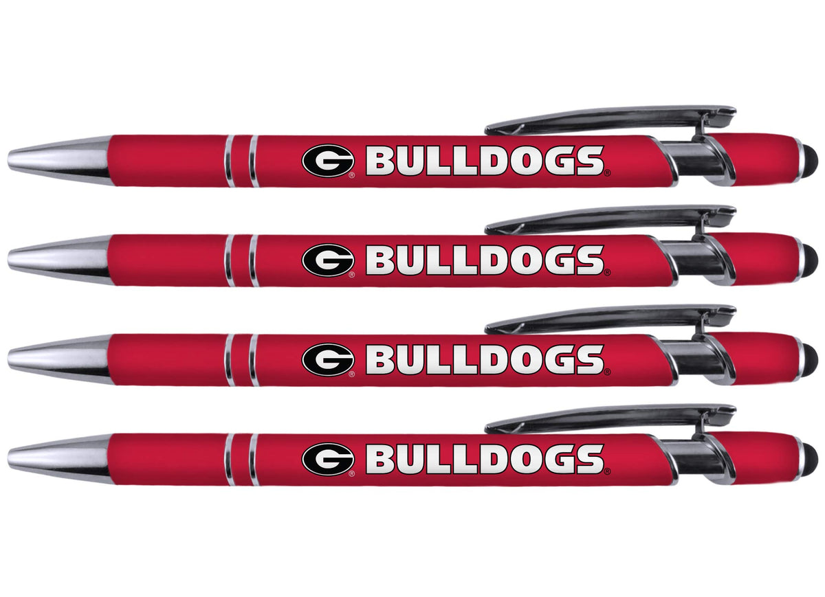Greeting Pen Georgia Bulldogs Pen, Officially Licensed UGA Gift for Alumni, Students, Dads & Fans, University of Georgia Stocking Stuffer, Office Desk Accessory - Soft Touch Metal Pen 6-Pack 30504