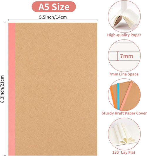 30Pack Lined Notebook Journals Bulk, A5 College Ruled Composition Notebook
