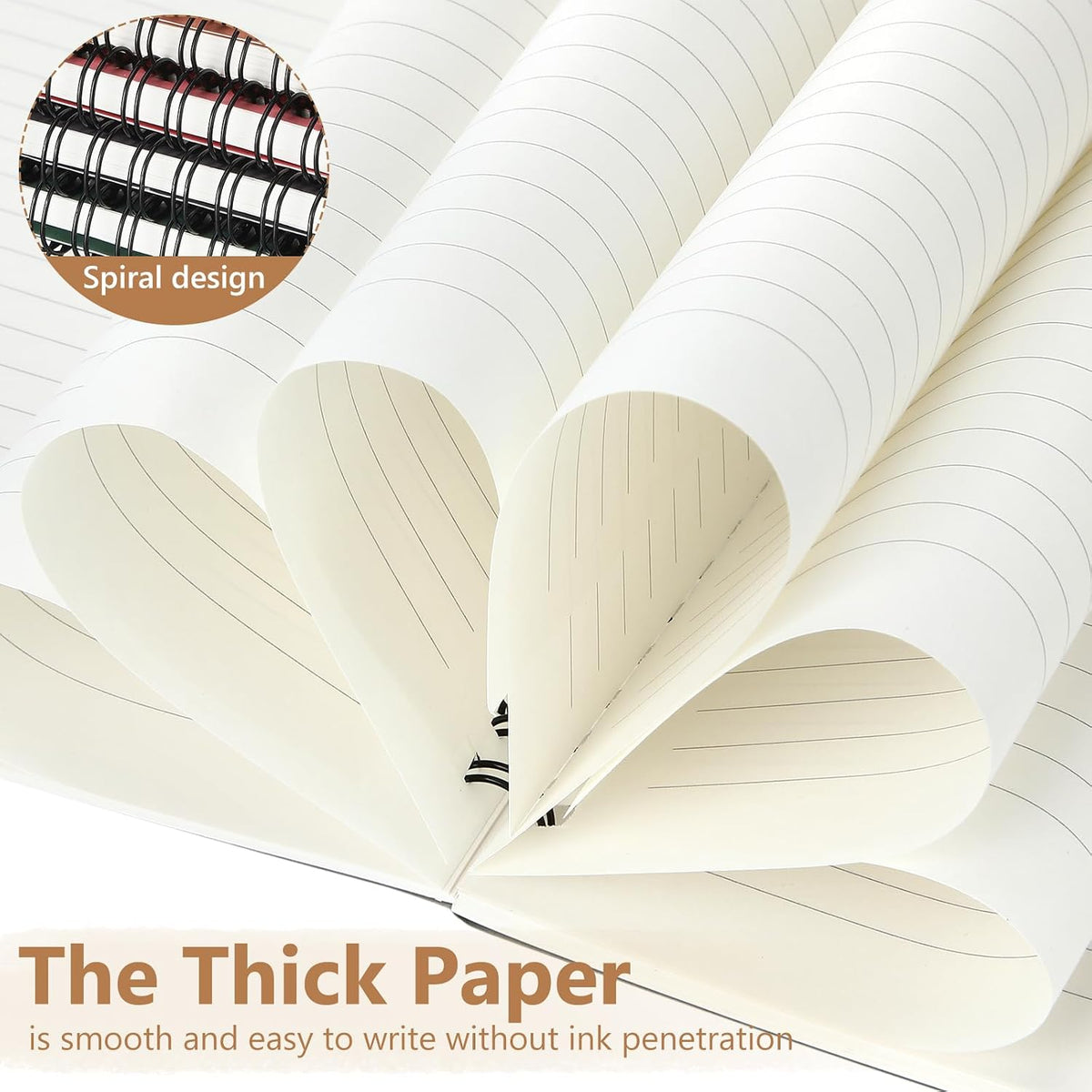 Fuutreo 12 Pcs Spiral Notebook for Work, 8.3 x 5.7 Office Color,Classic