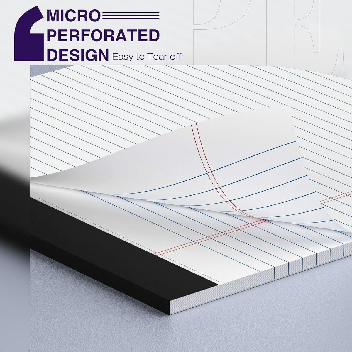12 Pack Legal Pads 8.5 x 11 College Ruled 600 Sheets Note Pads 8.5 x 11 Inch Notepads Perforated Writing Pads 8.5 x 11 Pads of Paper Lined White Paper, 50 Sheets per Notepad for Home, Office, School