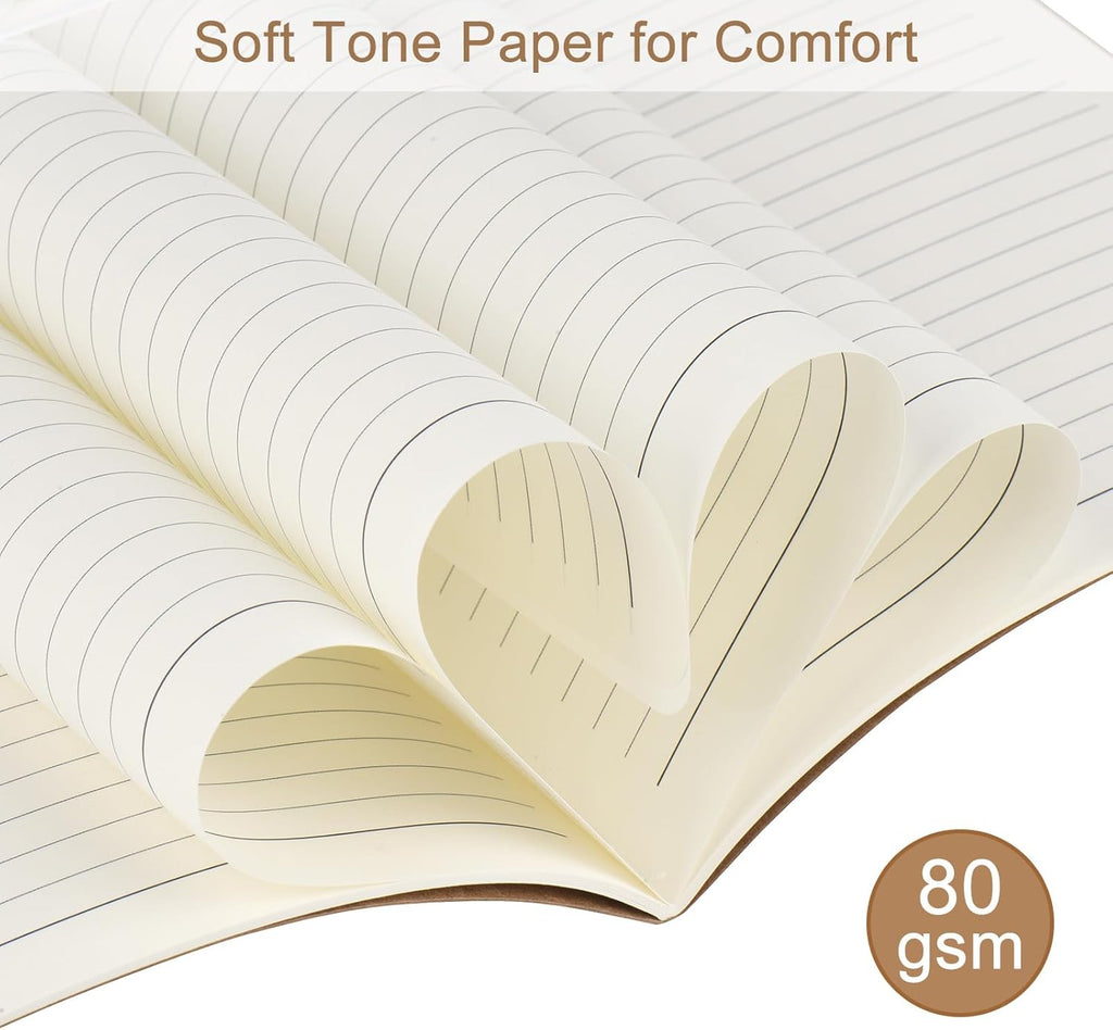 ZCZN 50 Pack A5 Kraft Notebooks Bulk, 8.15x5.5 Inches Lined Paper Journaling Notebooks, Notebooks for Work, Composition Notebooks for School, Journal Notebooks for Office, 60 Pages