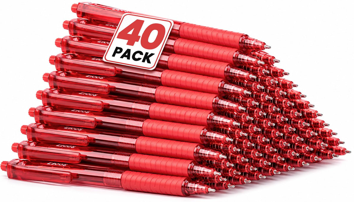 Sooez 40 Pack Bulk Pens Ballpoint, Smooth Writing Pens with Soft Grip