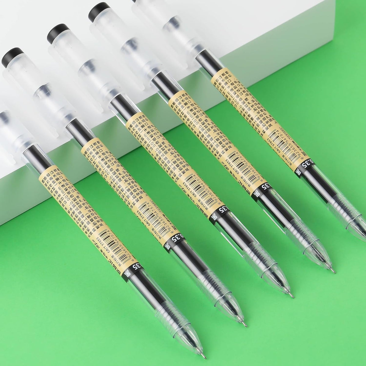 Japanese Style Black Gel Ink Pens, 0.35mm Extra Fine Point Japanese Stationery, No Smudge Quick Drying for Journal Planners Thin Notebook Paper, Office School Supplies, 12 Pack Writing Drawing