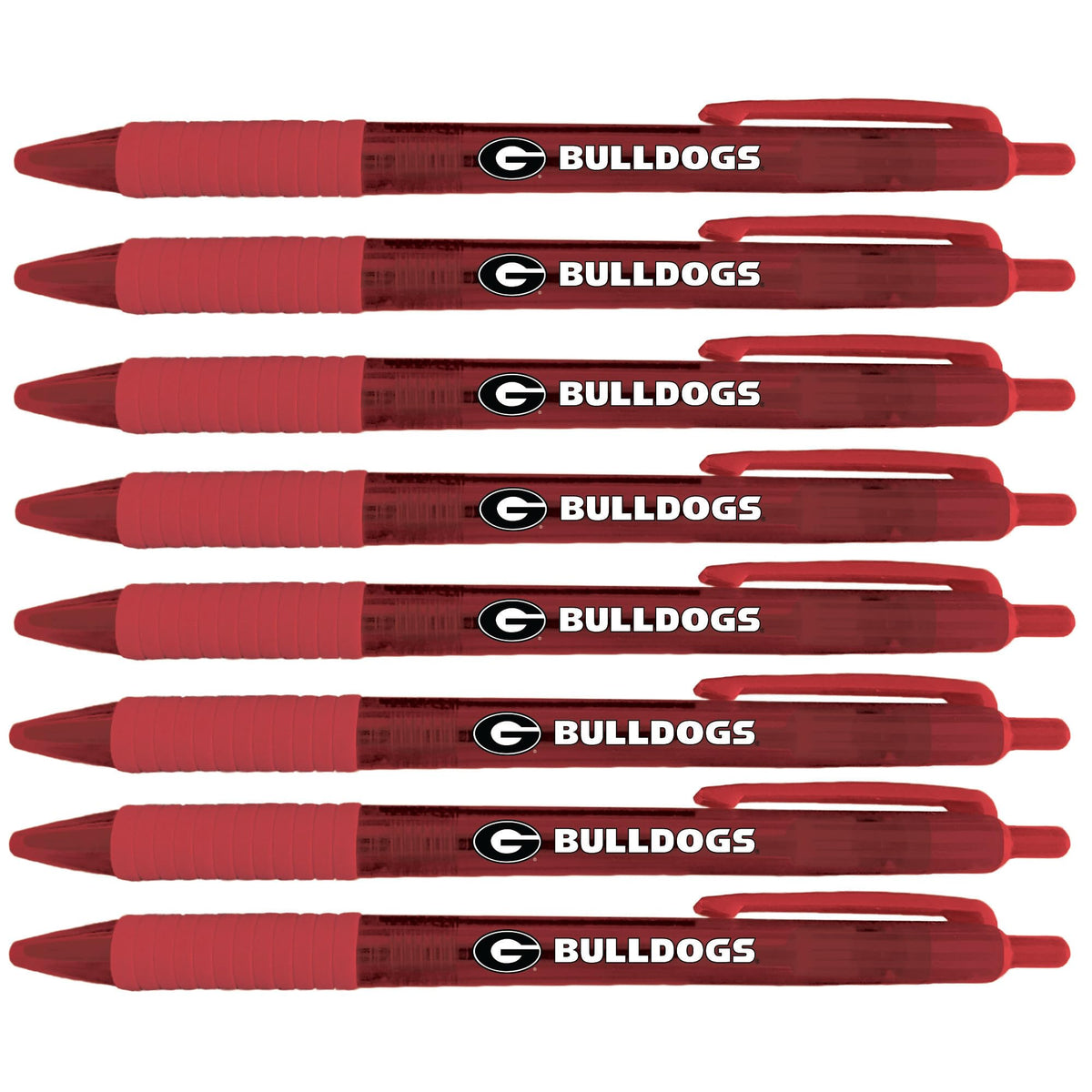 Greeting Pen Georgia Bulldogs Pen, Officially Licensed UGA Gift for Alumni, Students, Dads & Fans, University of Georgia Stocking Stuffer, Office Desk Accessory - Soft Touch Metal Pen 6-Pack 30504