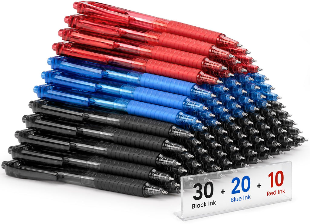 Sooez 40 Pack Bulk Pens Ballpoint, Smooth Writing Pens with Soft Grip
