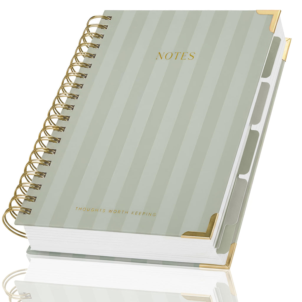 Aesthetic Thick Spiral Notebook With Tabs - Journal For Women Size B5