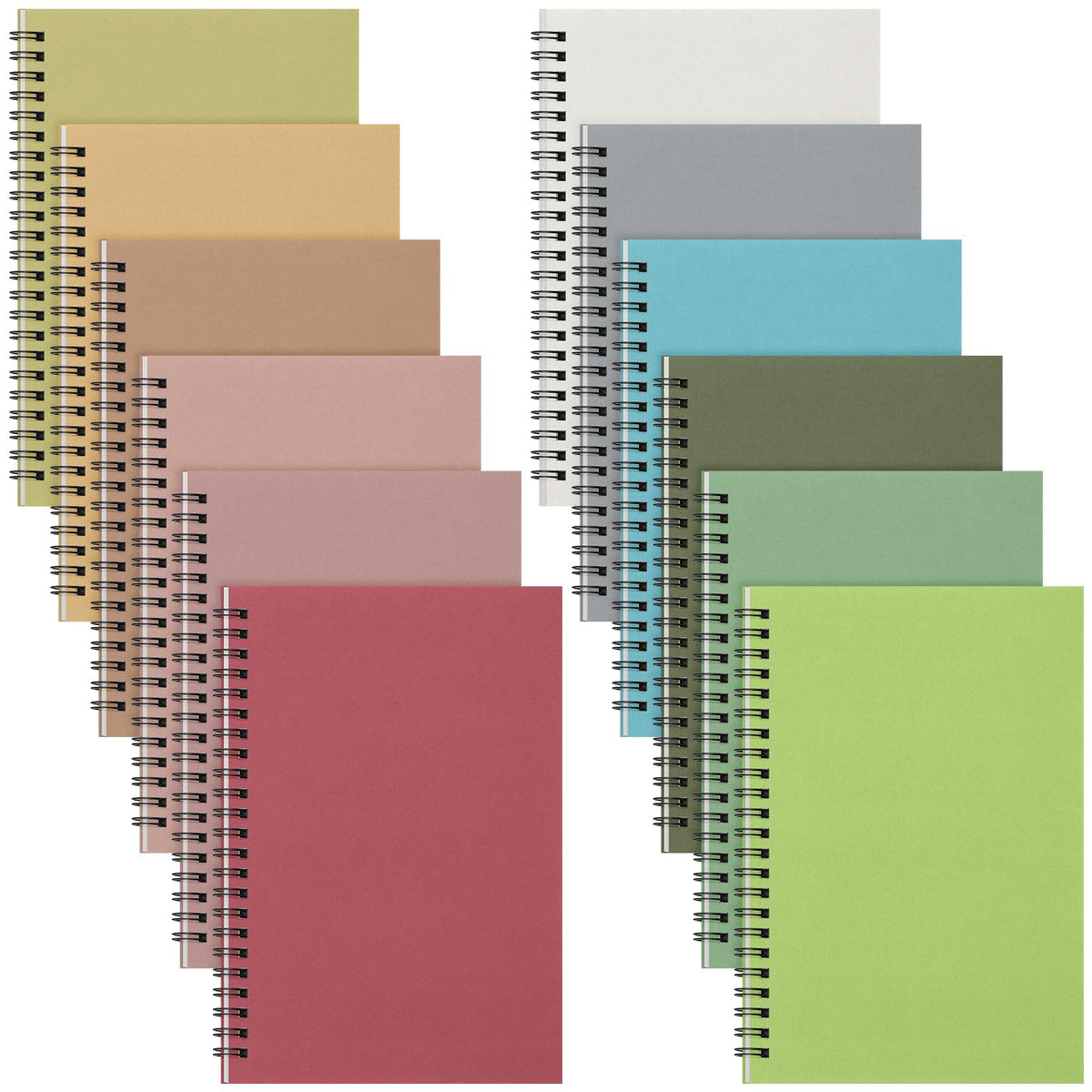 Fuutreo 12 Pcs Spiral Notebook for Work, 8.3 x 5.7 Office Color,Classic