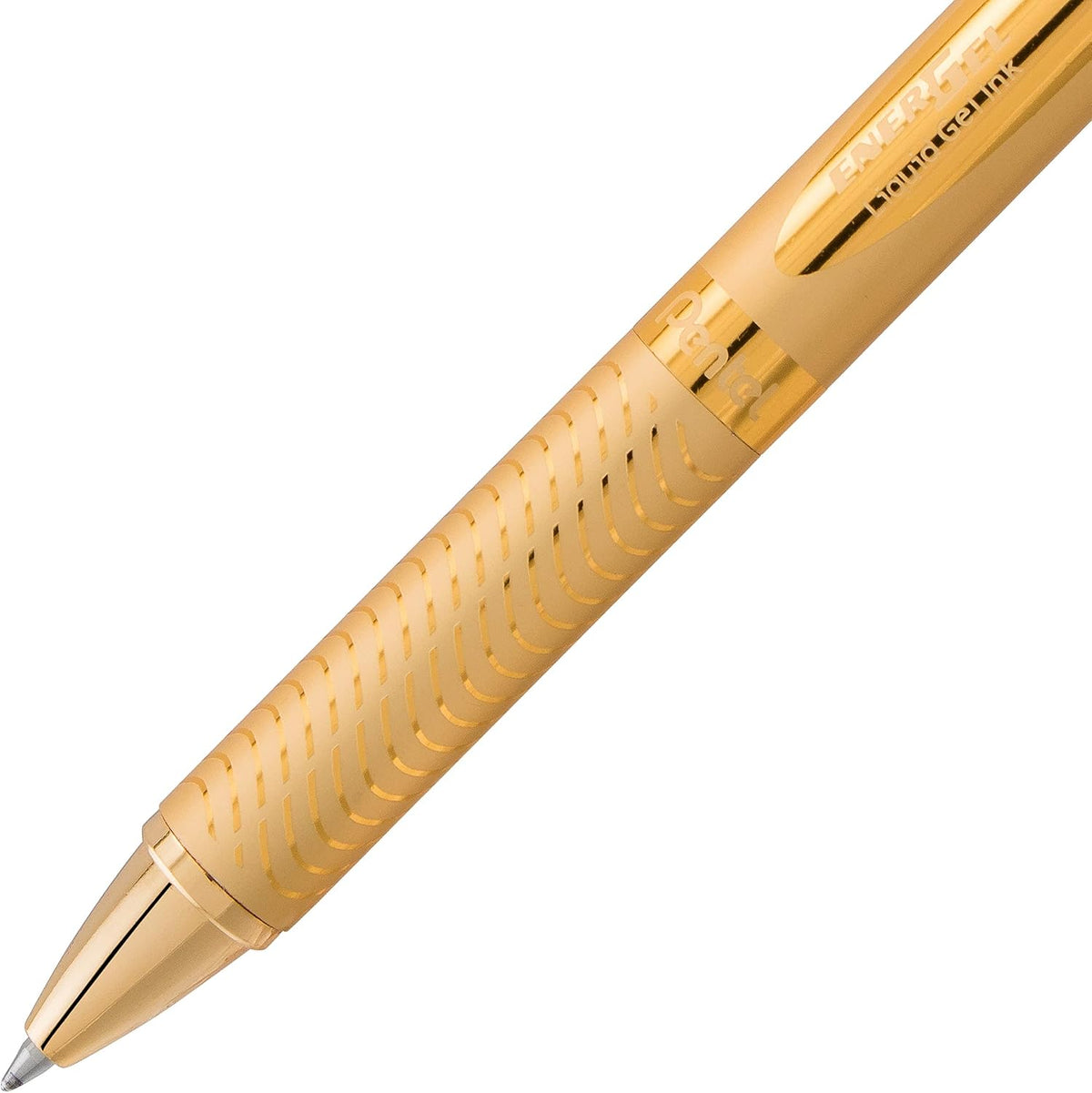 Pentel EnerGel Alloy Retractable Gel Pen, Gold Barrel, Black Ink, Includes Gif Box (BL407XABX)