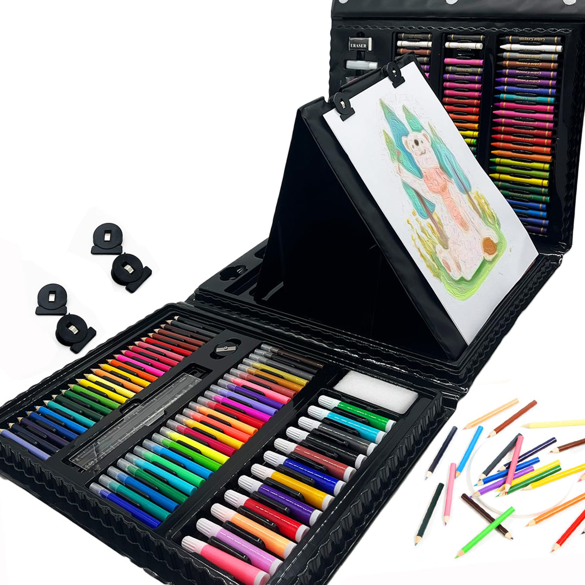 DLUCKY 208 PCS Art Supplies Drawing Art Kit Adults for Kids Art Set,Pink