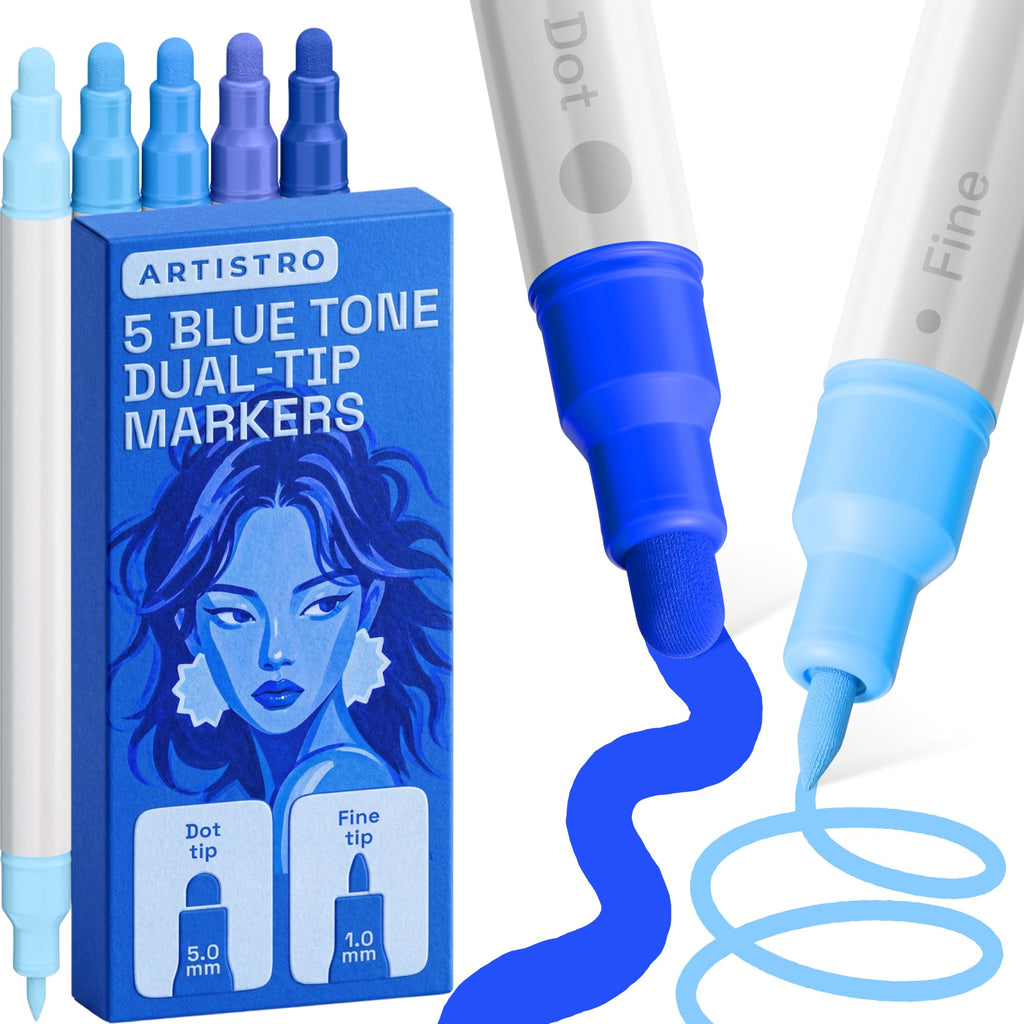 ARTISTRO Metallic Dual-Tip Acrylic Paint Marker Pens - Set of 24