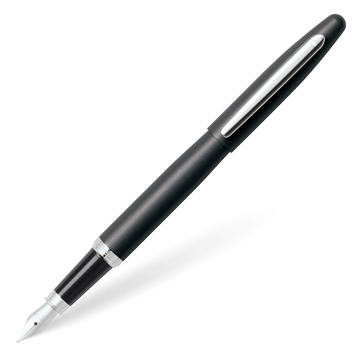 Sheaffer VFM Matte Black Fountain Pen with Chrome Trim and Fine Nib