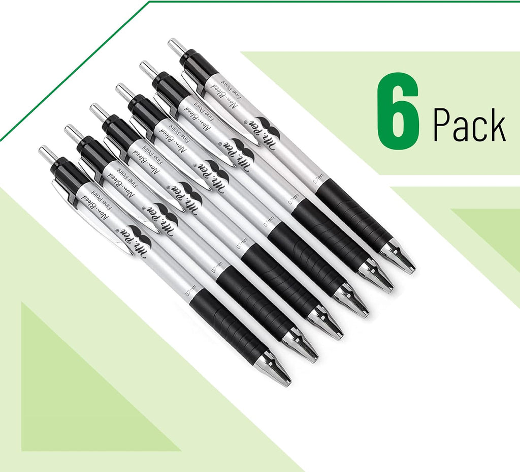 Mr. Pen- Retractable Bible Journaling Pens, 6 Pack, Black Ink