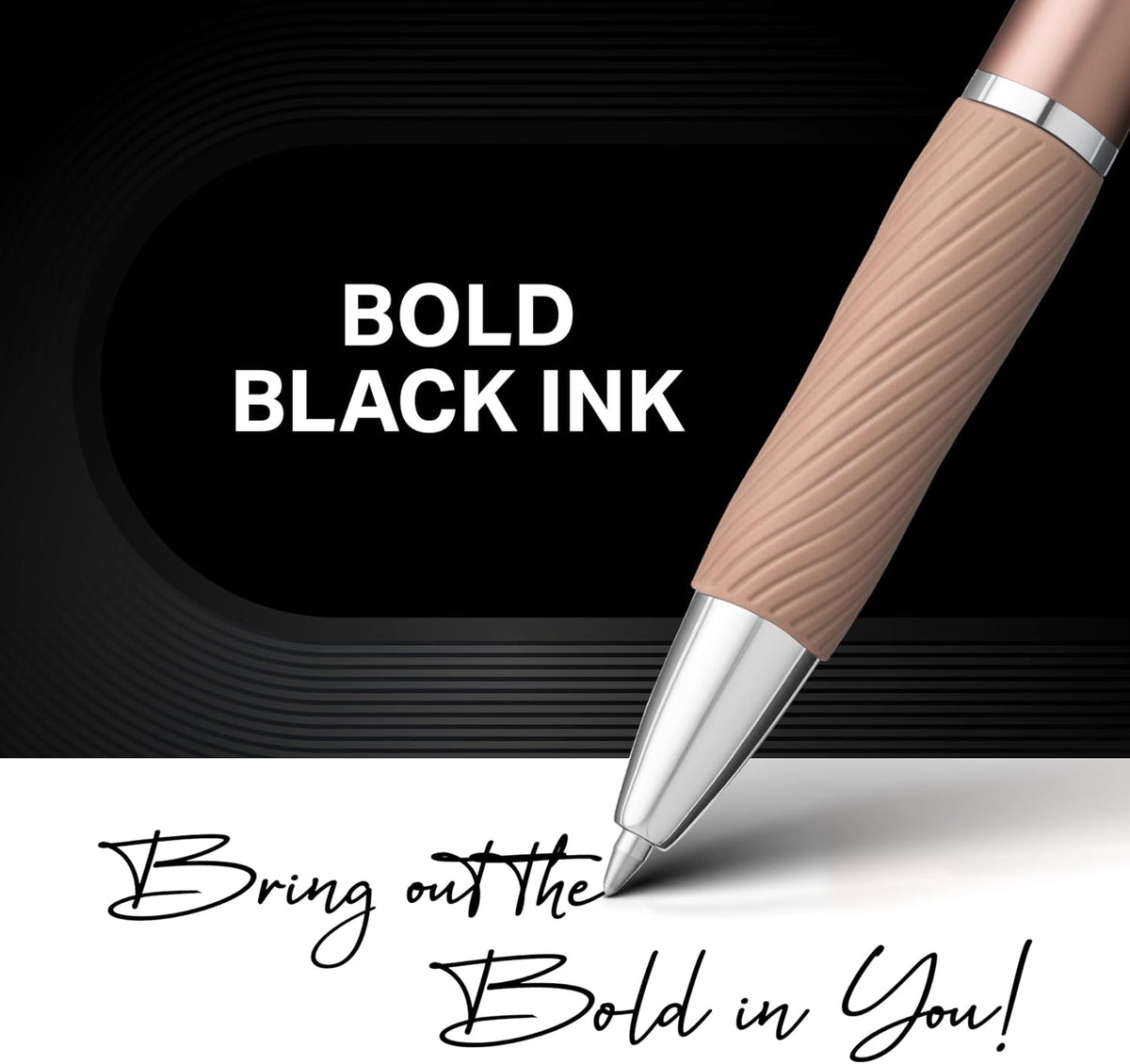 Sharpie S-Gel, Gel Ink Pens, Medium Point (0.7mm), Sleek Metal Barrel, Champagne, Black Ink, 4 Count - Drawing, Journaling, Writing, School, Teacher Supplies