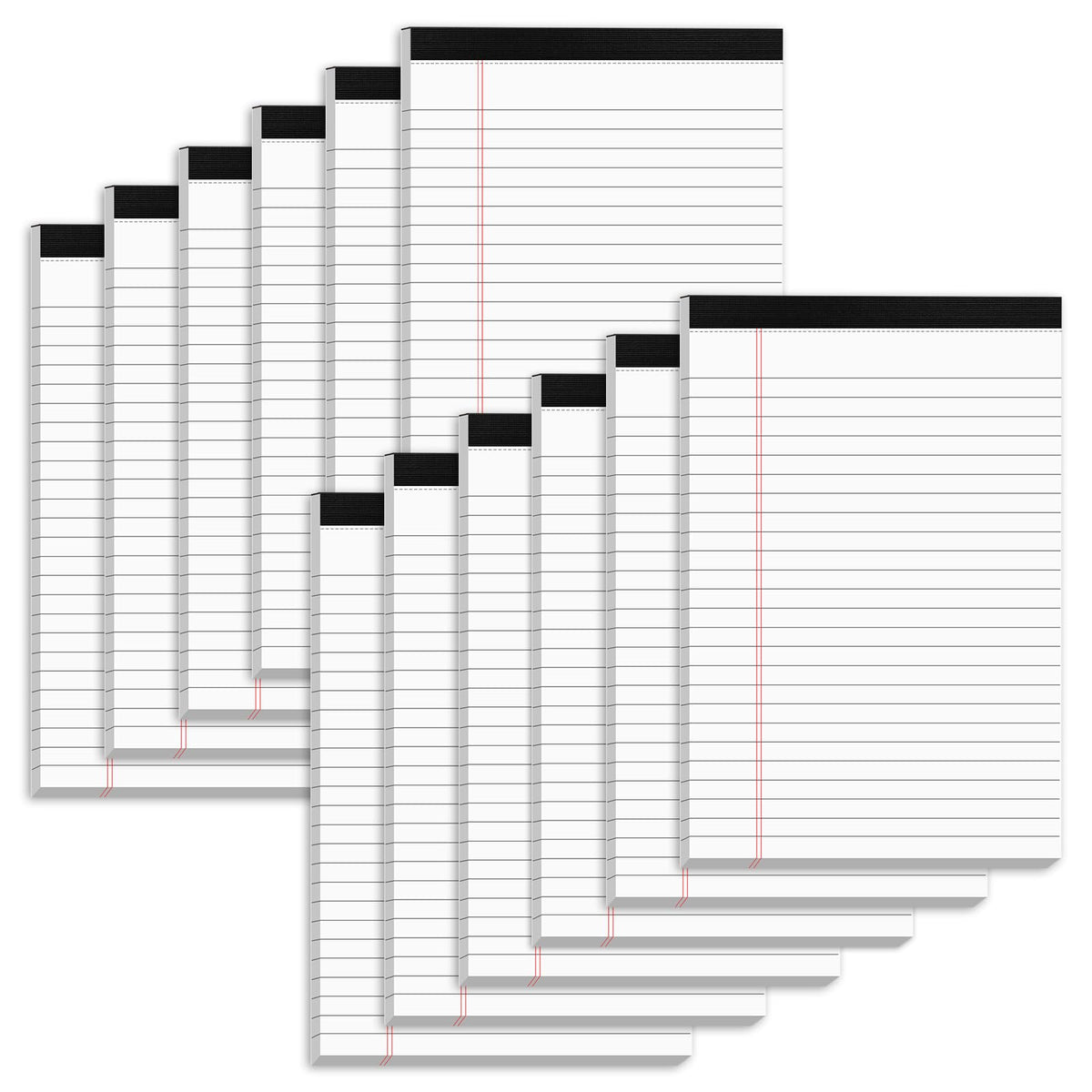 Nichela 5" x 8" Note Pads 48 Pack of Legal Pads 30 Sheets Notepad College Ruled Small Writing Pads Perforated Pages Paper Pads 80GSM Heavyweight Paper Note Pads for Home, Office, or School