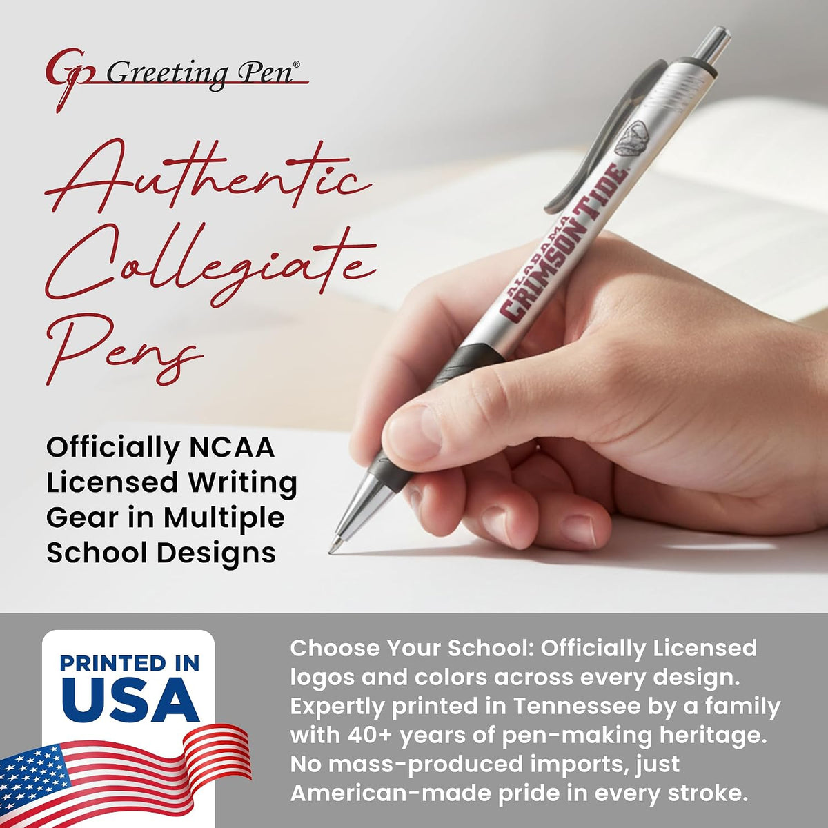 Greeting Pen Georgia Bulldogs Pen, Officially Licensed UGA Gift for Alumni, Students, Dads & Fans, University of Georgia Stocking Stuffer, Office Desk Accessory - Soft Touch Metal Pen 6-Pack 30504