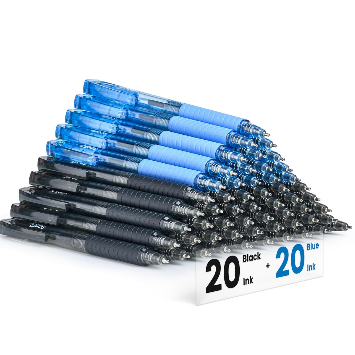 Sooez 40 Pack Bulk Pens Ballpoint, Smooth Writing Pens with Soft Grip